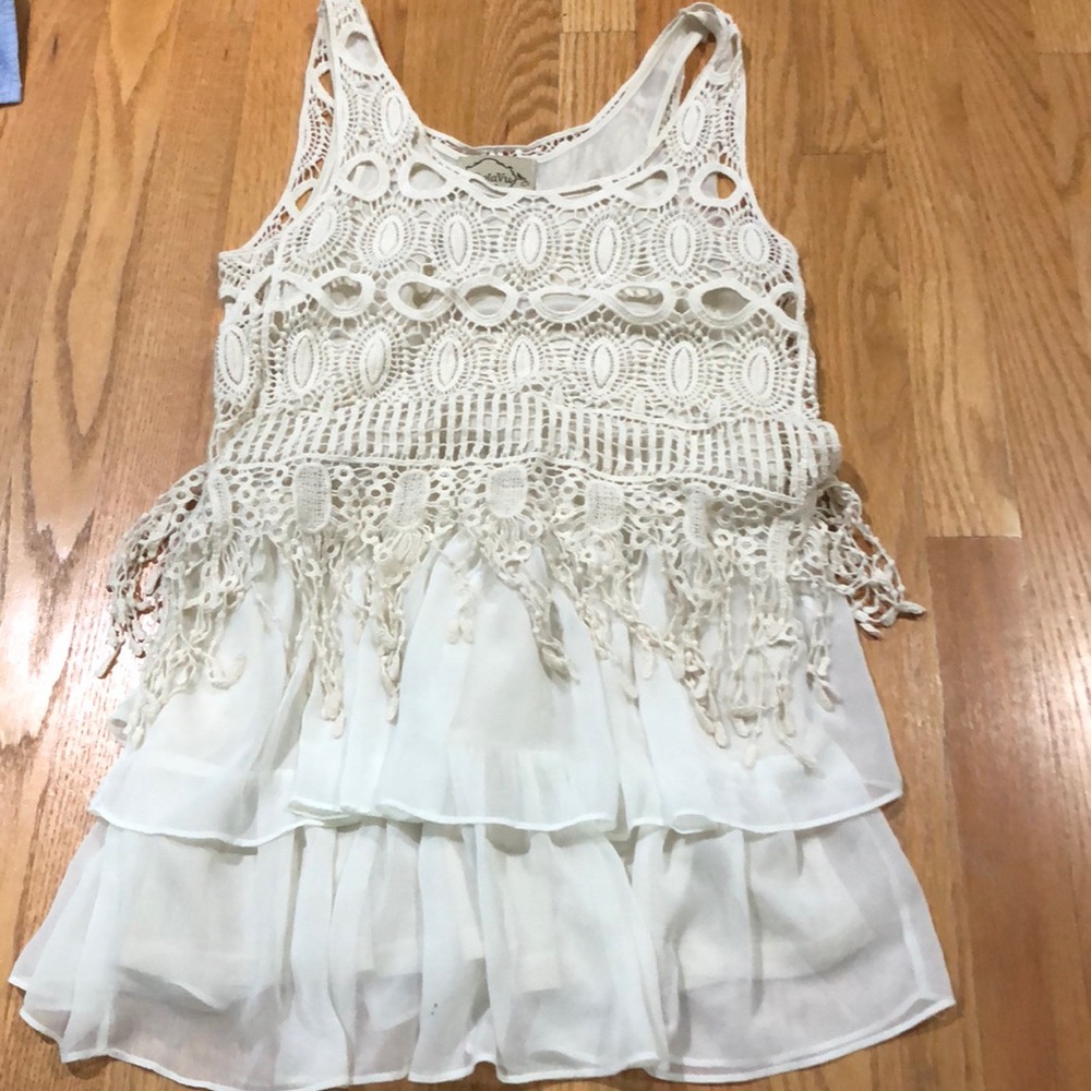 Cream knit tank top